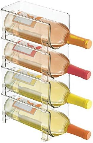 mDesign Plastic Free-Standing Water Bottle and Wine Rack Storage Organizer for Kitchen Countertop... | Amazon (US)