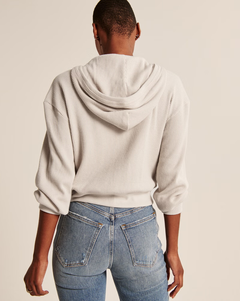 Waffle Full-Zip Hoodie | Abercrombie & Fitch (US)