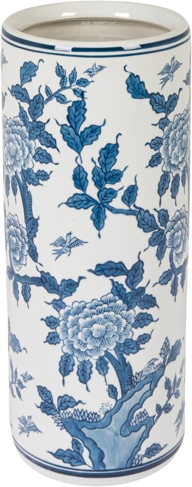 Creative Co-Op Blue and White Ceramic Umbrella Stand | Amazon (US)