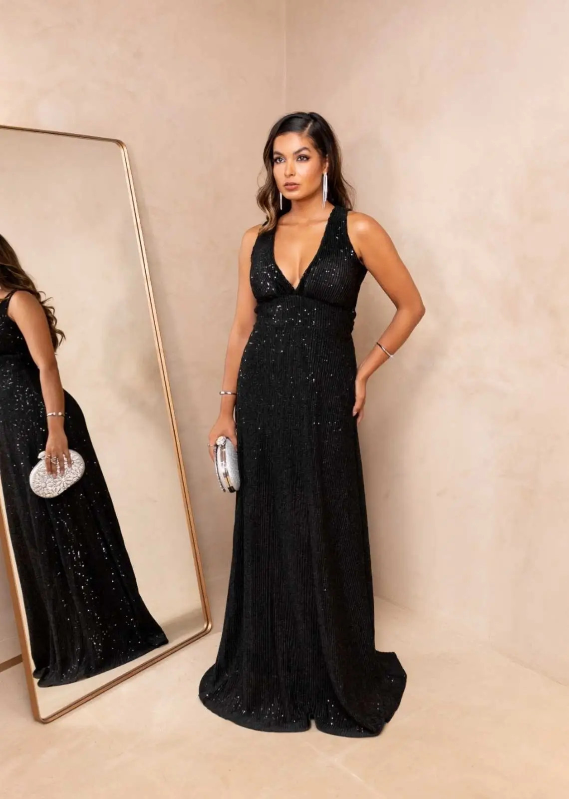 Vestido Longo de Festa Madrinhas Tubinho Paetê Abertura nas Costas Grafiny | Dafiti (BR)