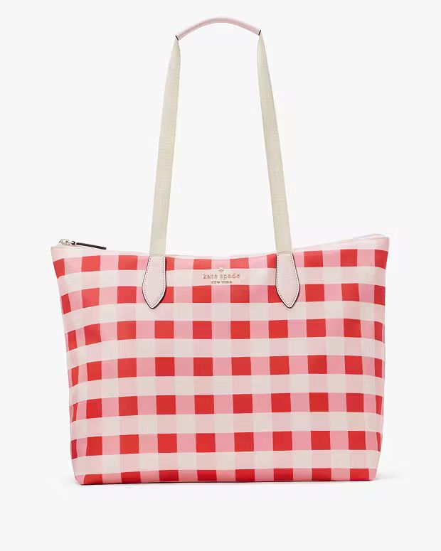 Mel Gingham Packable Tote | Kate Spade Outlet