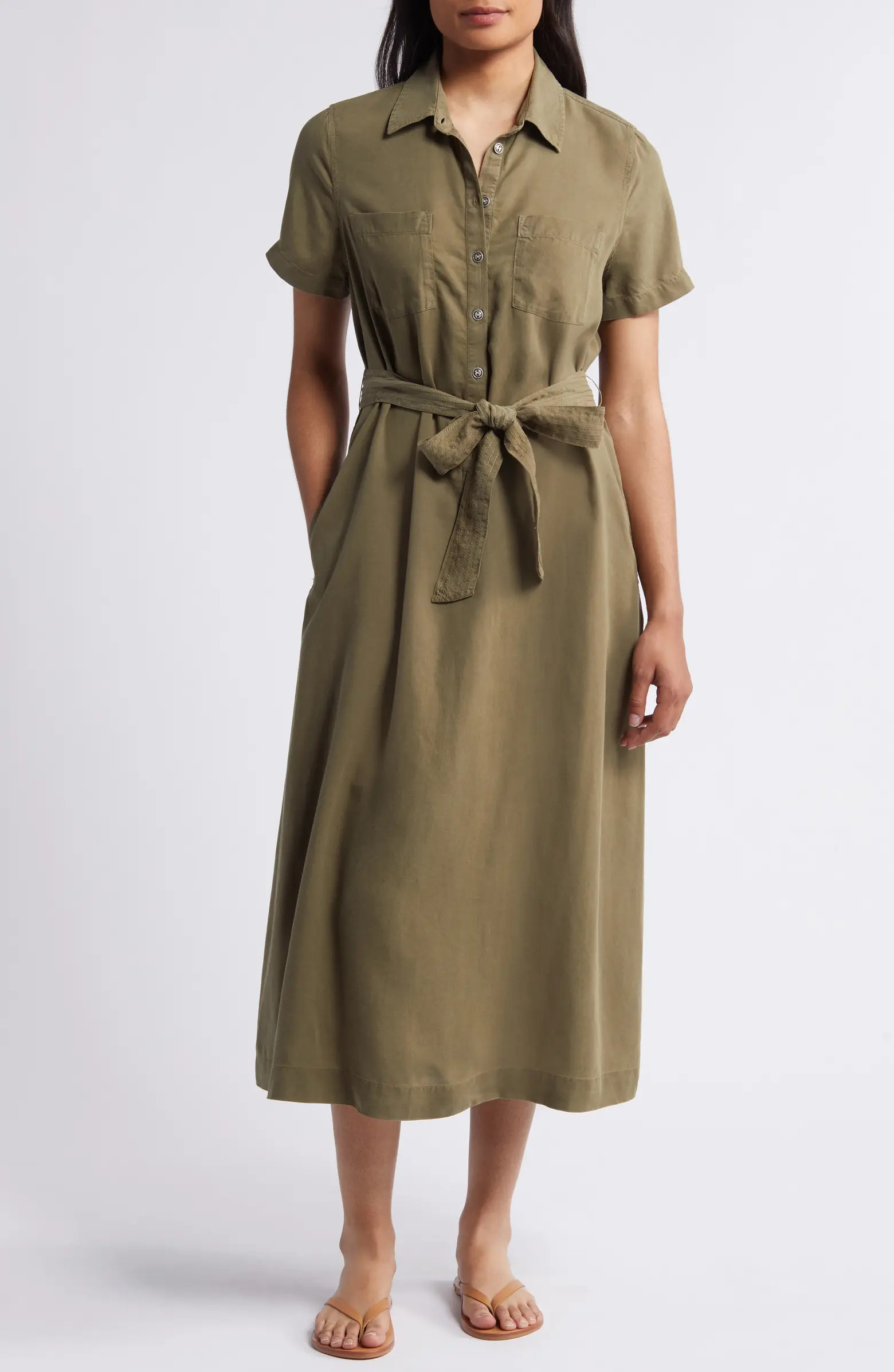Utility Tie Waist Shirtdress | Nordstrom