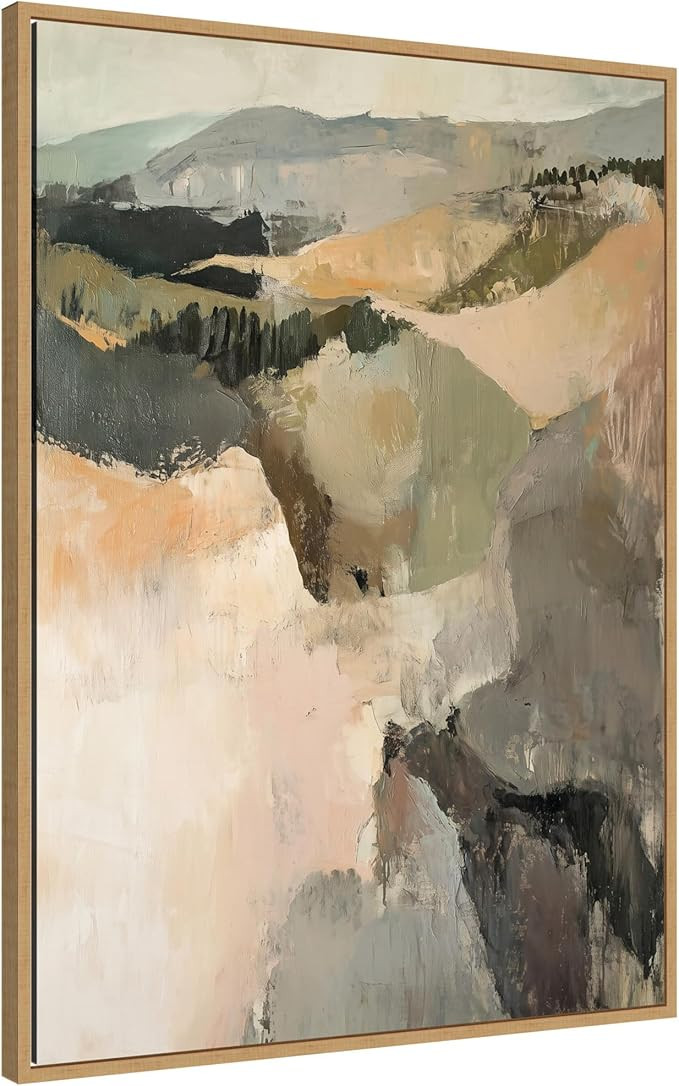 Kate and Laurel Tonal Mountains III Framed Canvas Wall Art by Amy Lighthall 28 x 38 Sylvie Natura... | Amazon (US)