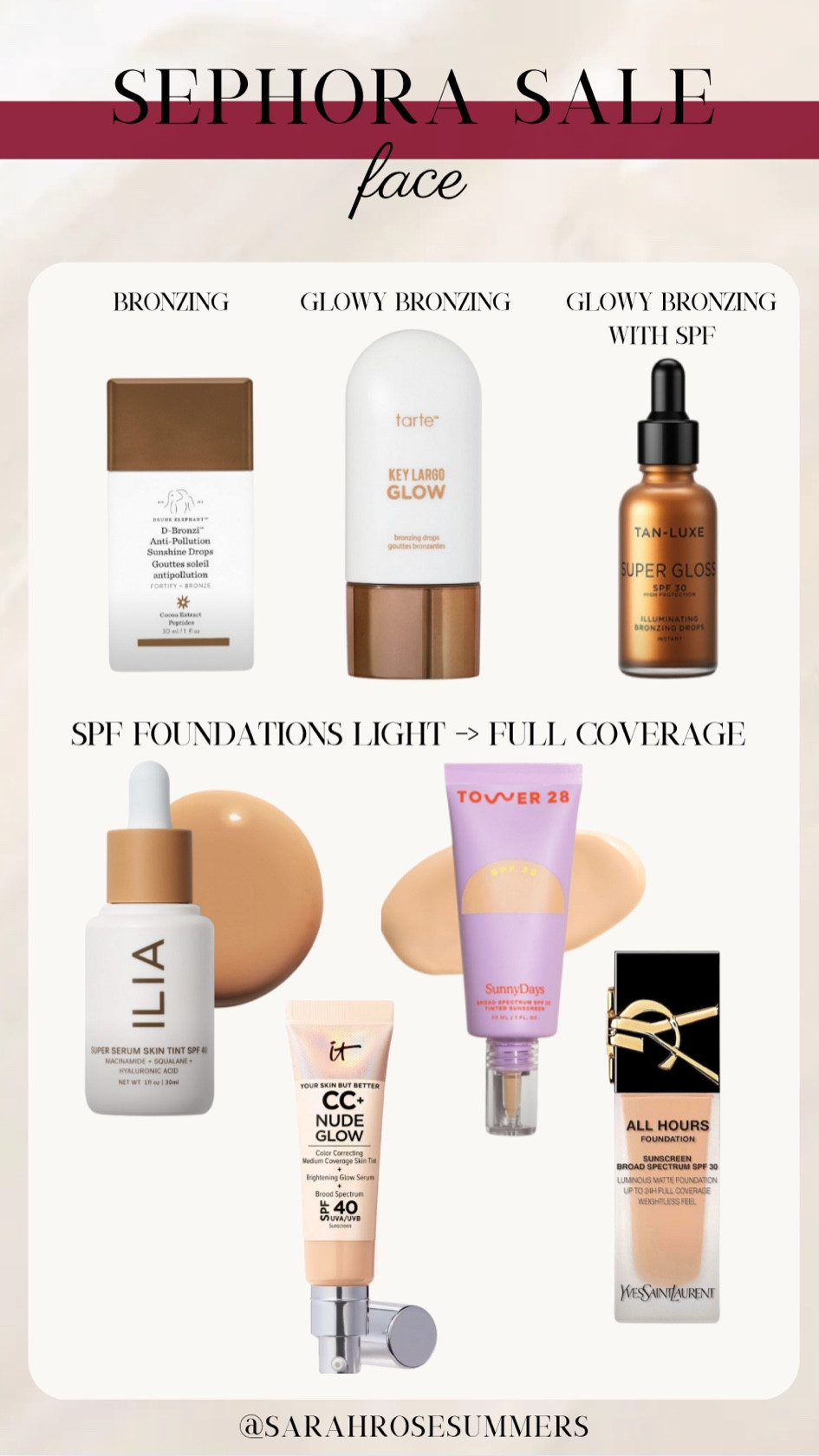 skin products with built in SPF> use code savings at checkout to activate your discount for the Sephora sale 

#LTKSaleAlert #LTKBeauty