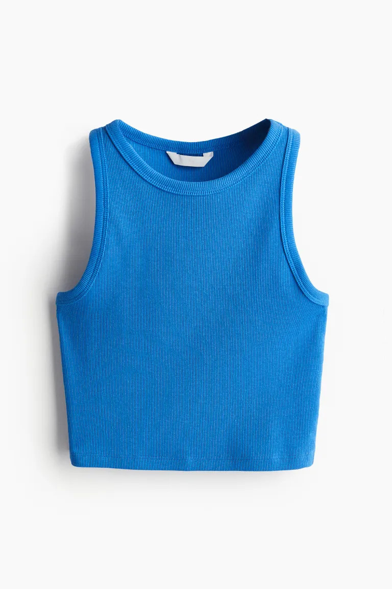 Crop Tank Top - Sleeveless - Crop - Black - Ladies | H&M US | H&M (US + CA)