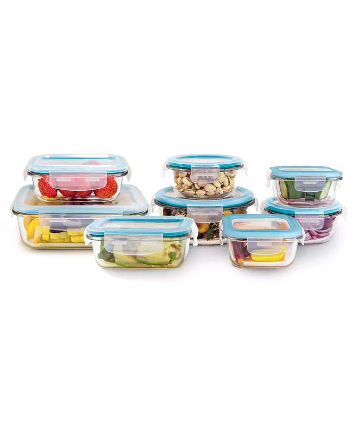 16 Piece Mixed Glass Food Storage Set | Macy's