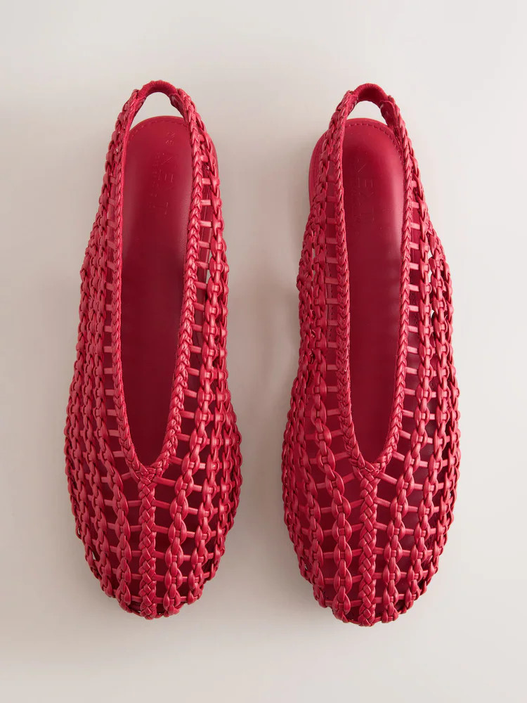 Rot - Forever Comfort\u00ae Woven Round Toe Slingback Flats | Next EU