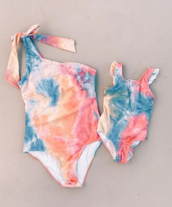 Multi Tie Dye mommy and me swimsuit, mommy and me swimwear, swimsuit, mommy and me swim, mother d... | Etsy (US)