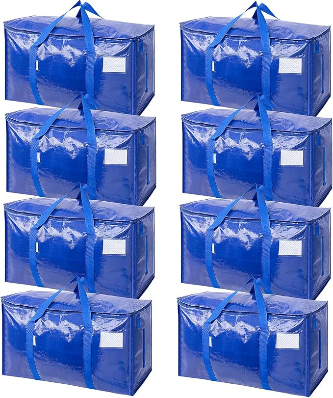TICONN 8 Pack Extra Large Moving Bags Heavy Duty with Zippers & Carrying Handles, Durable Storage... | Amazon (US)