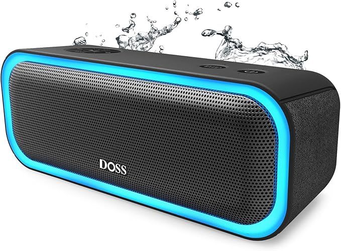 DOSS SoundBox Pro Bluetooth Speaker with 20W Stereo Sound, Active Extra Bass, IPX6 Waterproof, Bl... | Amazon (US)