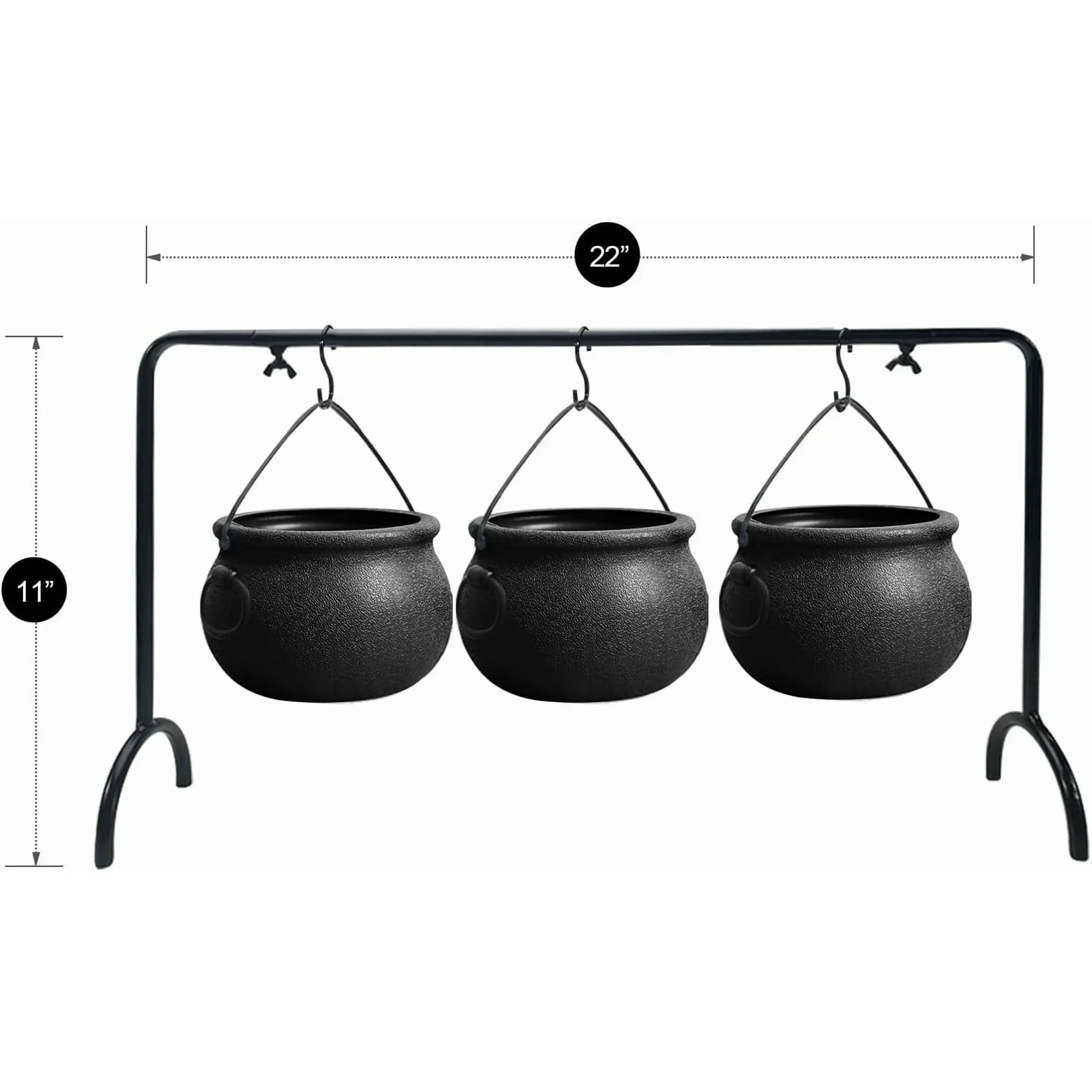 Halloween Decor - Halloween Party Decorations - Set of 3 Witches Cauldron Serving Bowls on Rack -... | Walmart (US)
