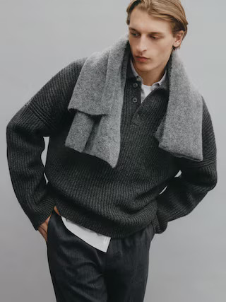 Alpaca-Wool Blend Scarf – Grey – Men – ARKET GB | Arket UK