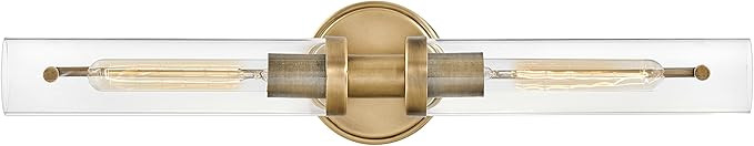 Hinkley Vaughn 51452CM Two Light Bath Vanity Fixture - Industrial Sleek, Mounts Vertically or Hor... | Amazon (US)