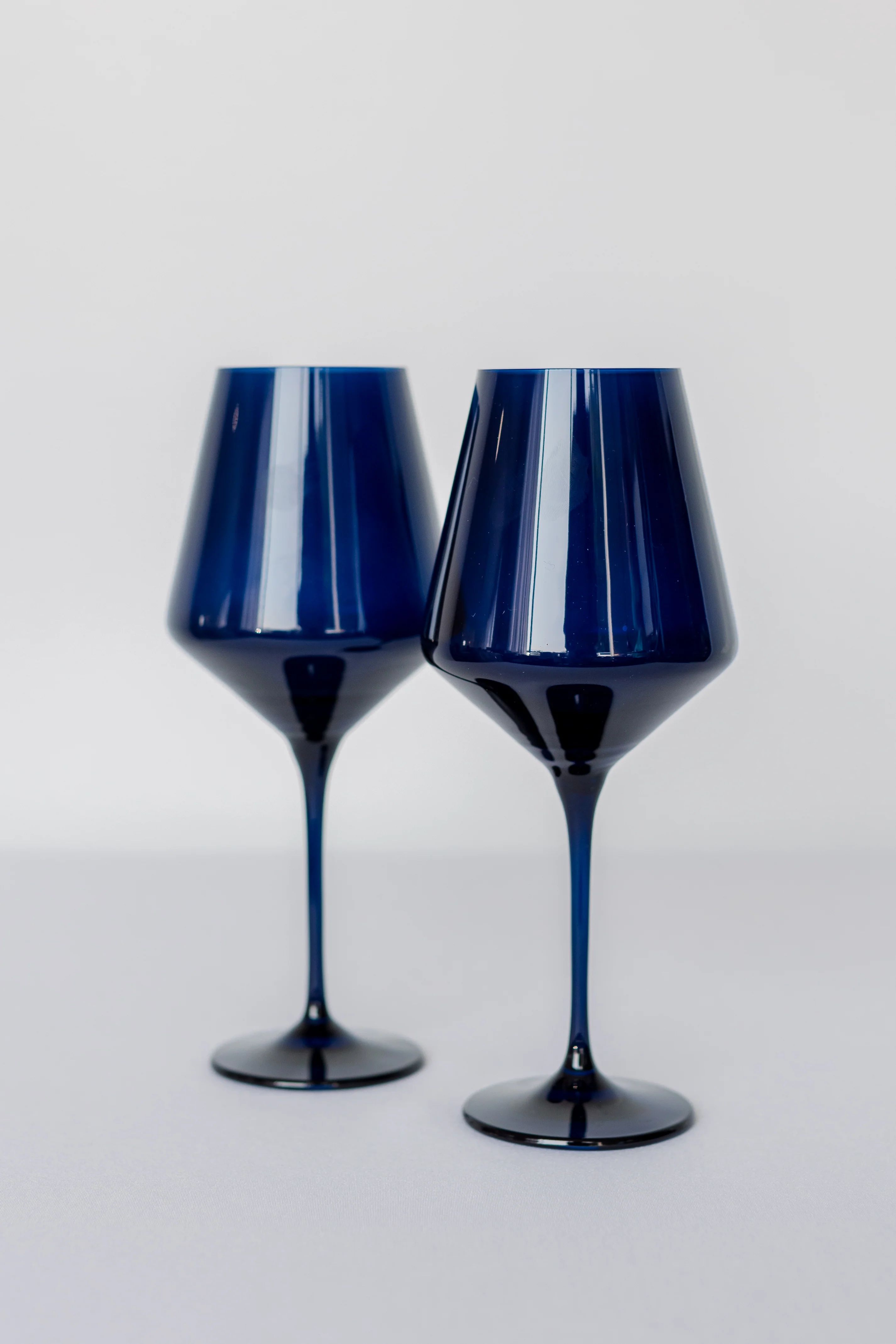 Estelle Colored Wine Stemware - Set of 2 {Midnight Blue} | Estelle Colored Glass