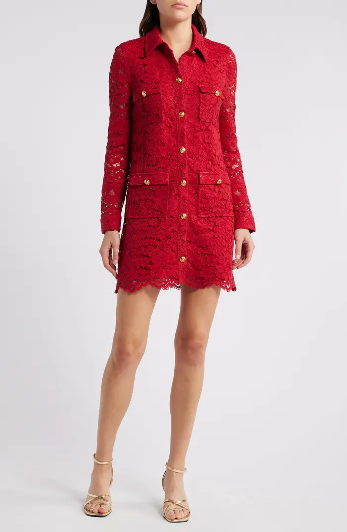 Saylor Luna Long Sleeve Lace Shirtdress | Nordstromrack | Nordstrom Rack