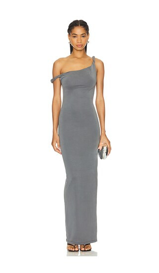 Twist Shoulder Maxi Dress in Carbon | Revolve Clothing (Global)