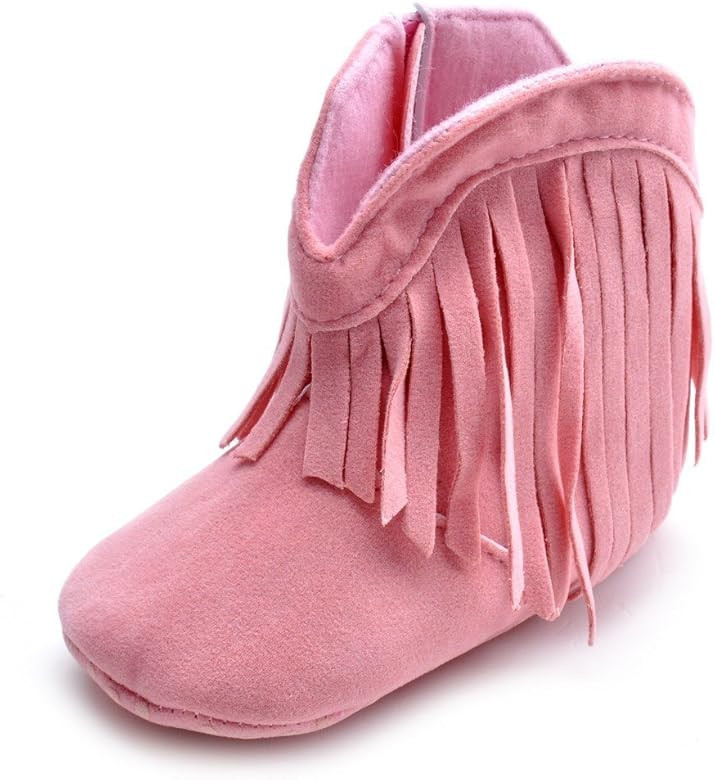 ESTAMICO Baby Girls' Cowboy Tassel Boots | Amazon (US)