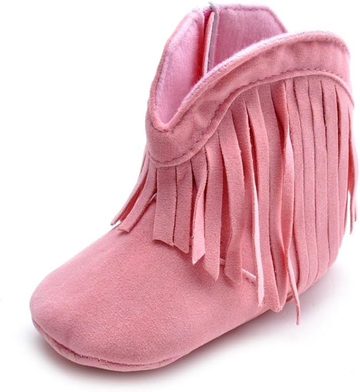 ESTAMICO Baby Girls' Cowboy Tassel Boots | Amazon (US)