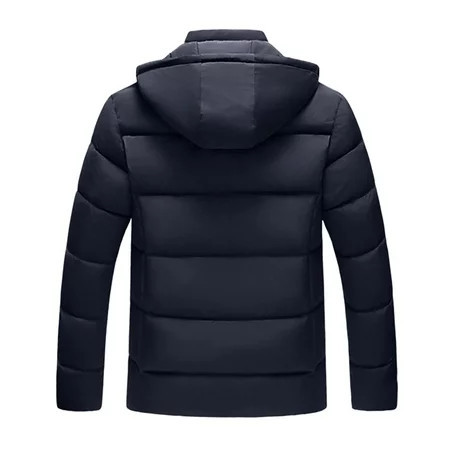 adviicd Mens Down Jacket Packable Winter Jackets for Men Men s Black Puffer Jacket Warm Overcoat Outwear Padded Hooded Down Winter Coat (Navy XL) | Walmart (US)
