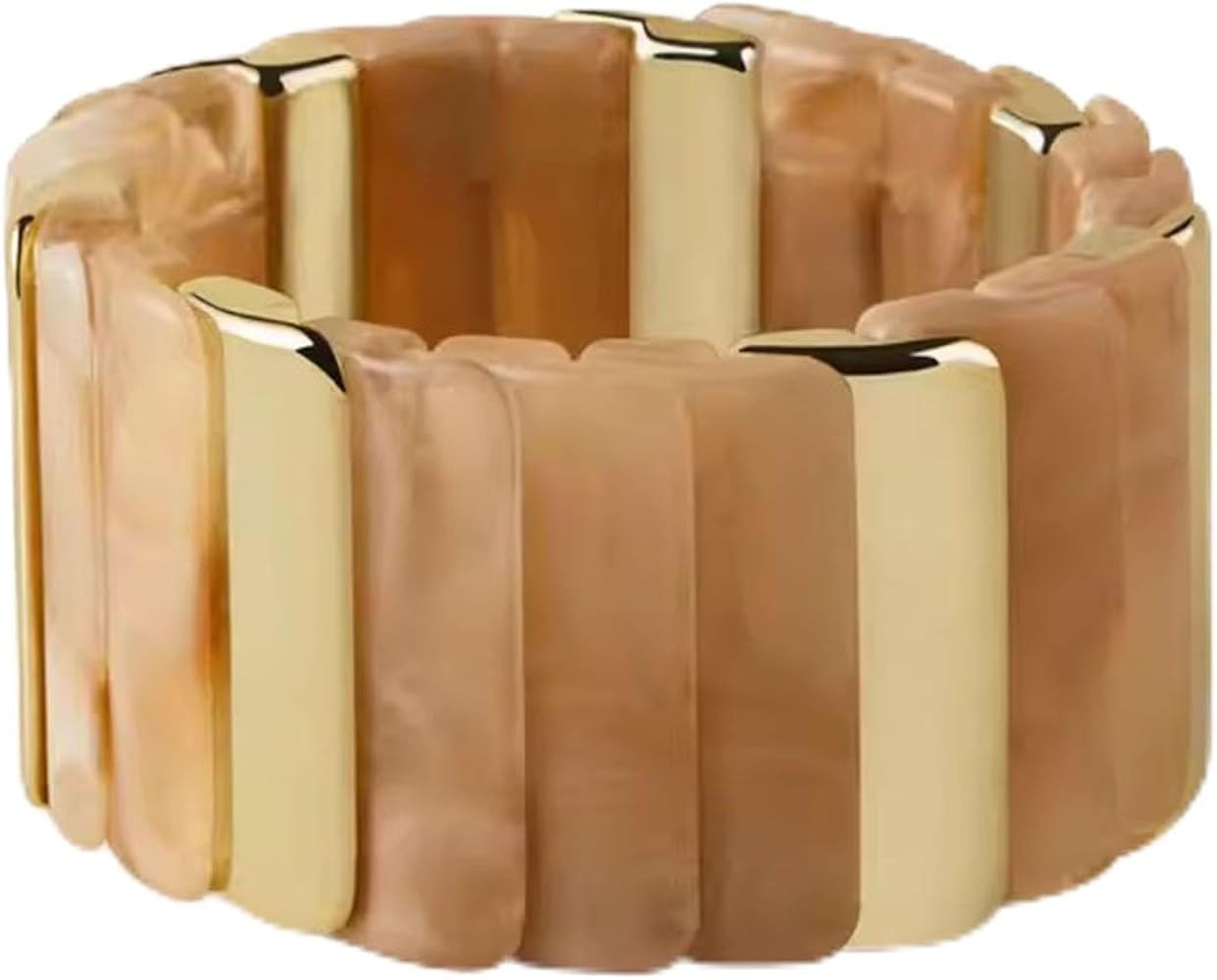 Acrylic Resin Chunky Bangles Bracelets for Women Stackable Stretch Bracelet Geometric Wide Wristb... | Amazon (US)