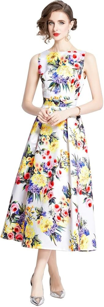 French Court Spring Dress for Women, Senior Printed Waist Slimming Design, Early 2025 Collection | Amazon (US)