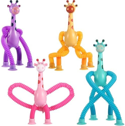 Amazon.com: XONTEUS 4 Pcs Pop Tubes Giraffe Travel Airplane Road Trip Car Activities Essential ,T... | Amazon (US)