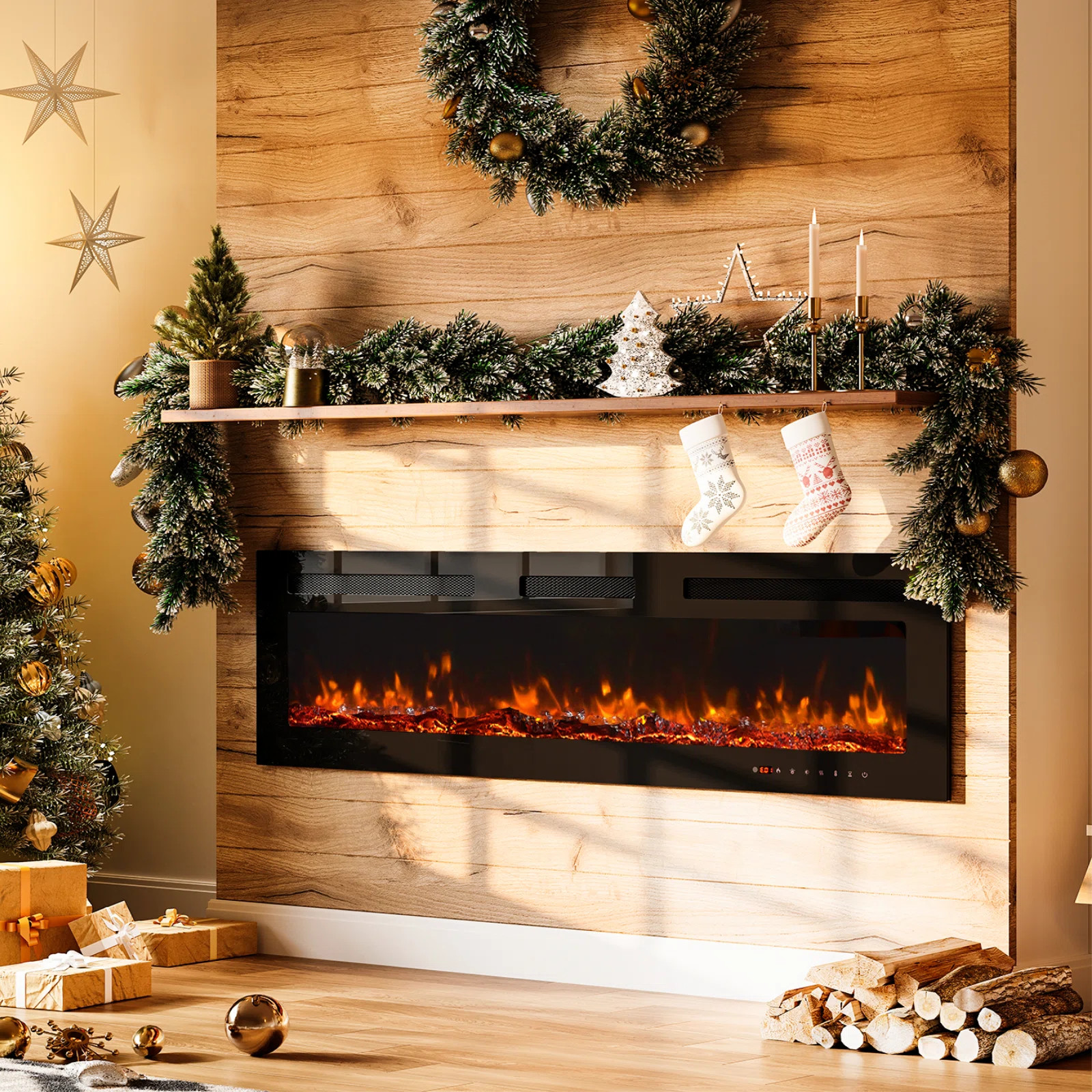 Whitmarsh Recessed Wall Mounted Electric Fireplace | Wayfair North America