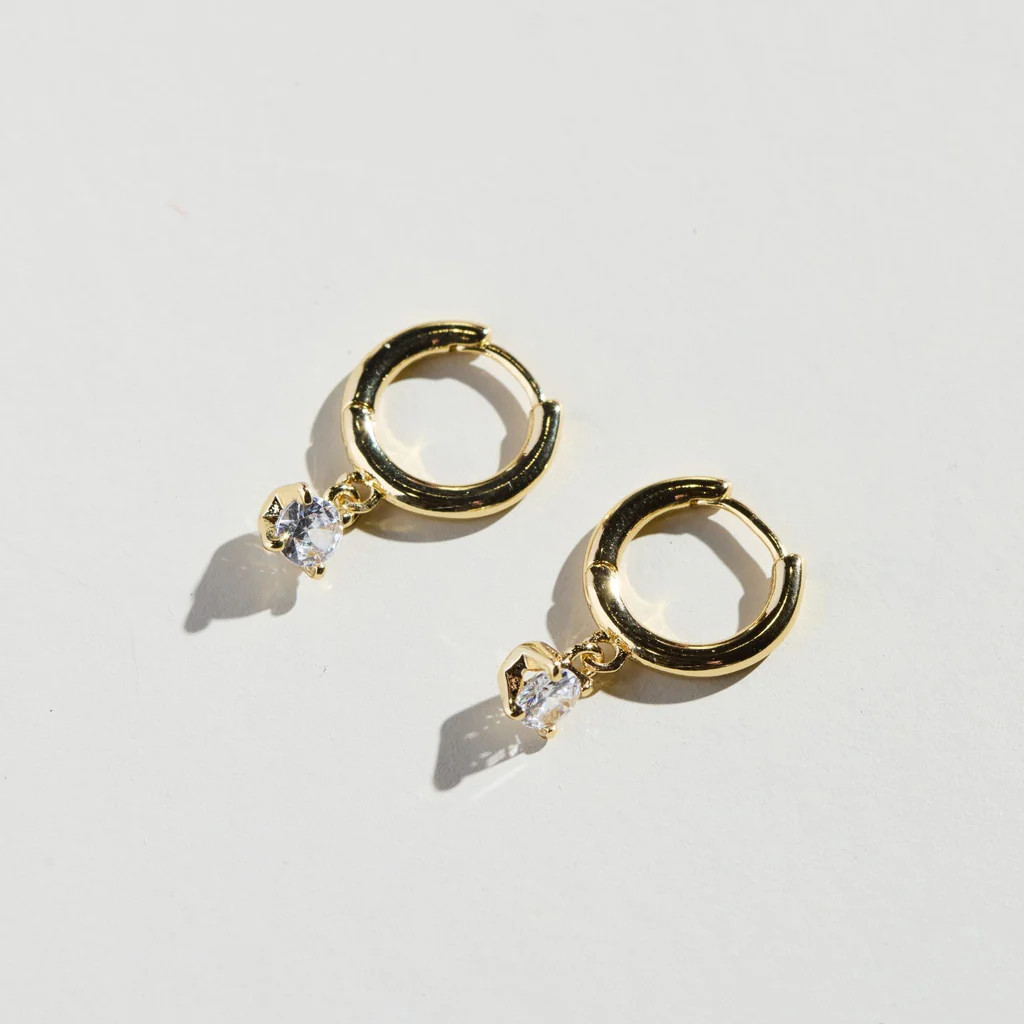 Gold Ellie Huggies | Nickel and Suede