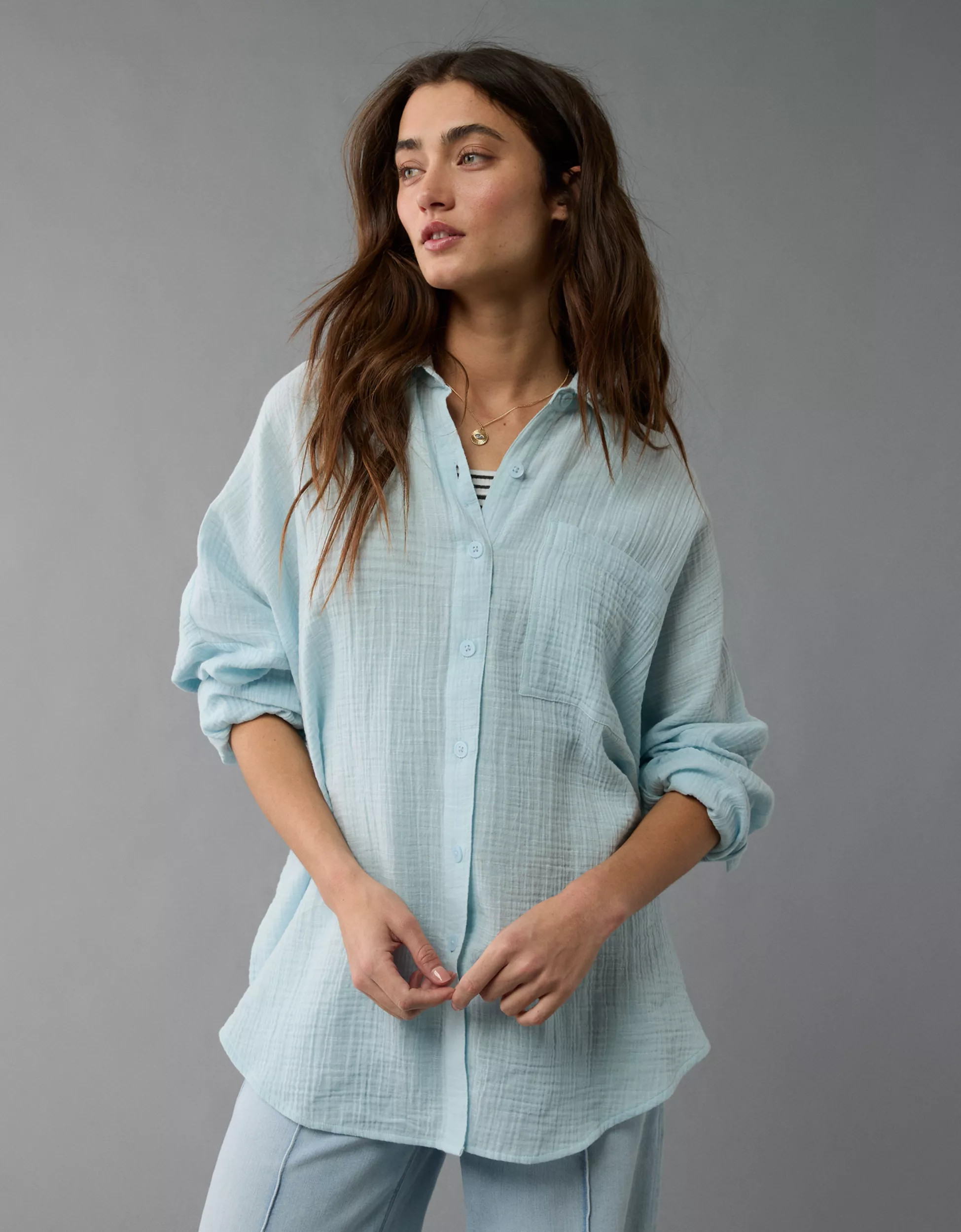 AE Go Big Oversized Shirt | American Eagle Outfitters (US & CA)