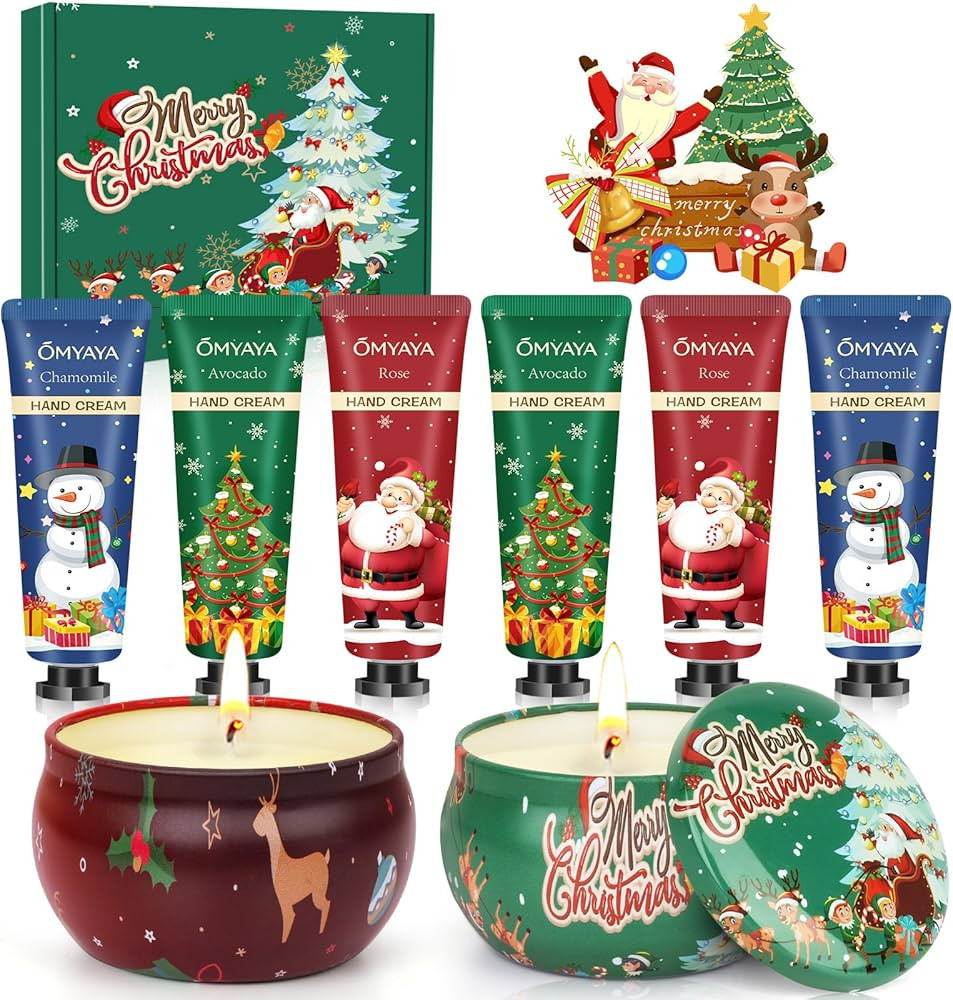Christmas Gifts for Women,Scented Candles & Hand Cream Lotion Set, Birthday Gift Baskets for Wome... | Amazon (US)