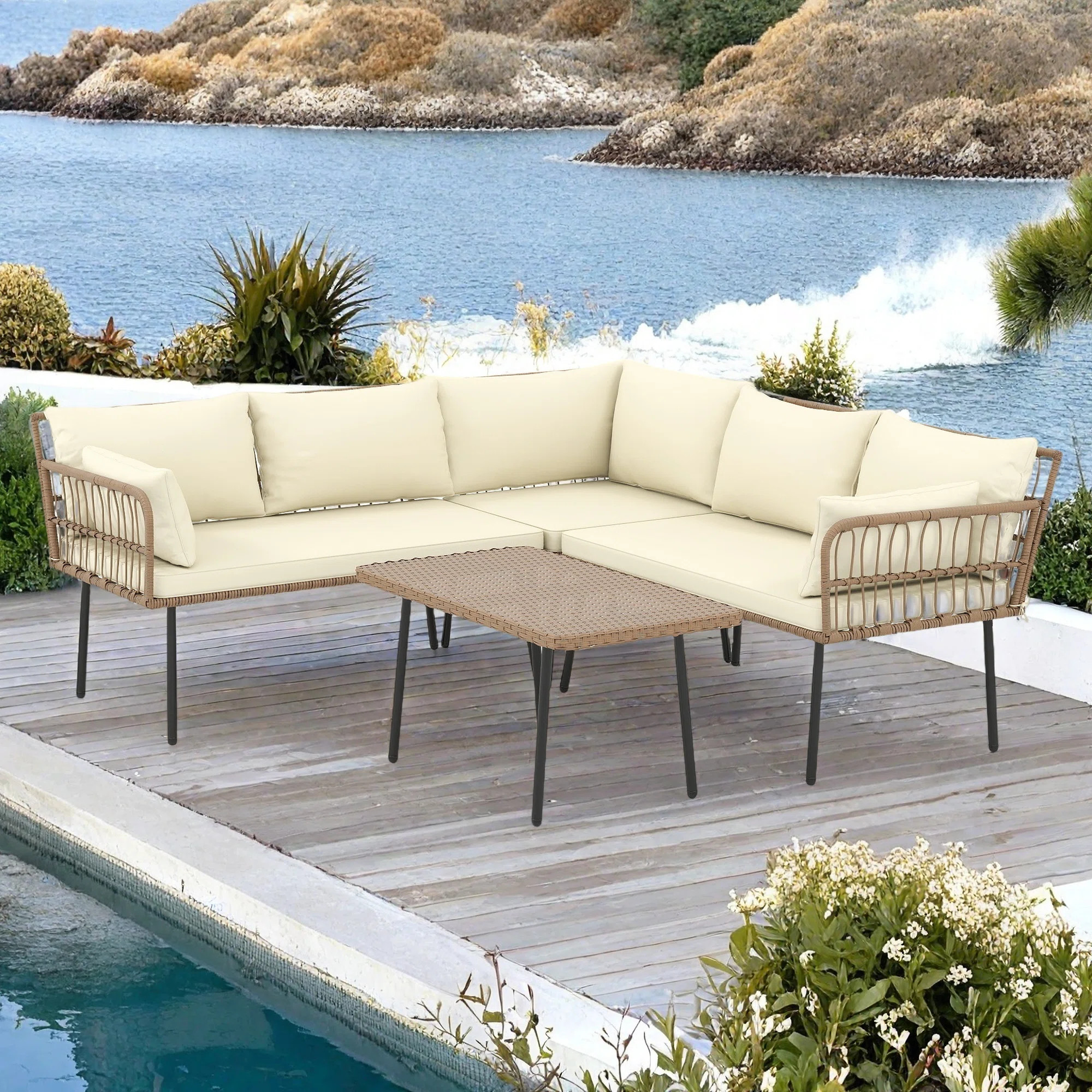 Forbell 5 - Person Patio Conversation Set with Cushions | Wayfair North America