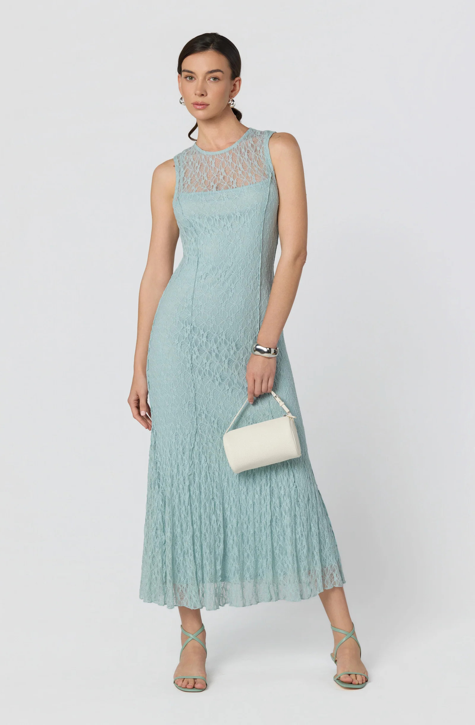 Annabella Semi-Sheer Lace Maxi Dress - Seafoam / XS | ASTR The Label (US)