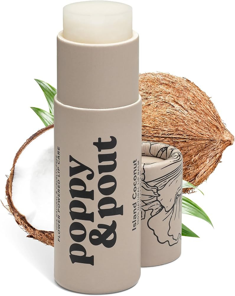 Poppy & Pout Island Coconut Jumbo Lip Balm | All Natural Lip Balms & Moisturizers | Hydrates with... | Amazon (US)