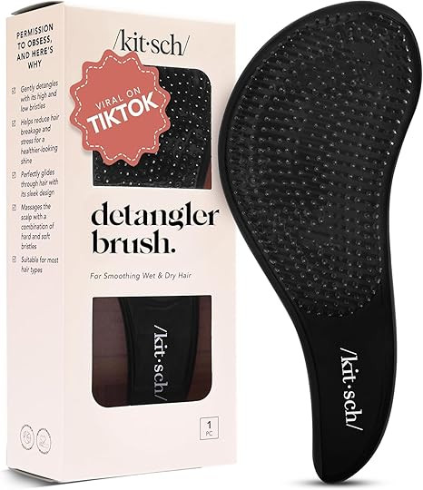 Kitsch Detangler Brush – Gentle Curly Hair Brush with Flexible Bristles for All Hair Types - We... | Amazon (US)