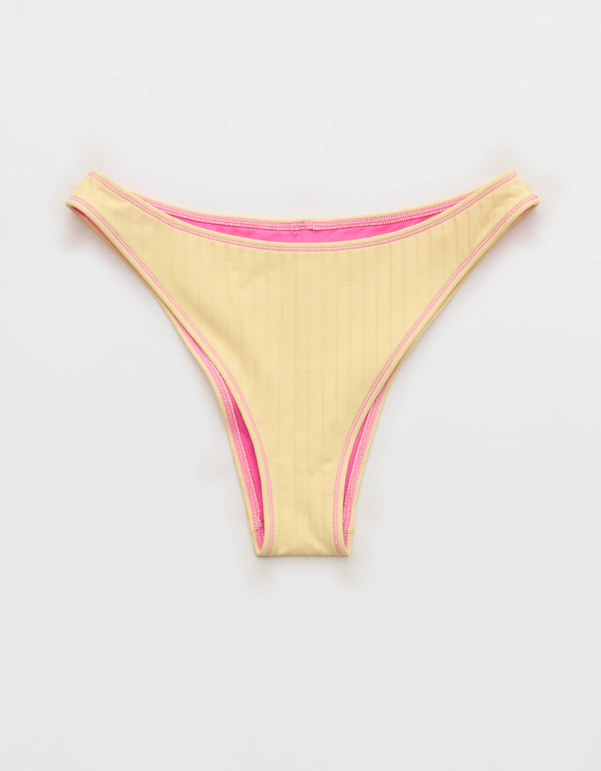 Aerie Ribbed Mid Rise Cheeky Bikini Bottom | American Eagle Outfitters (US & CA)