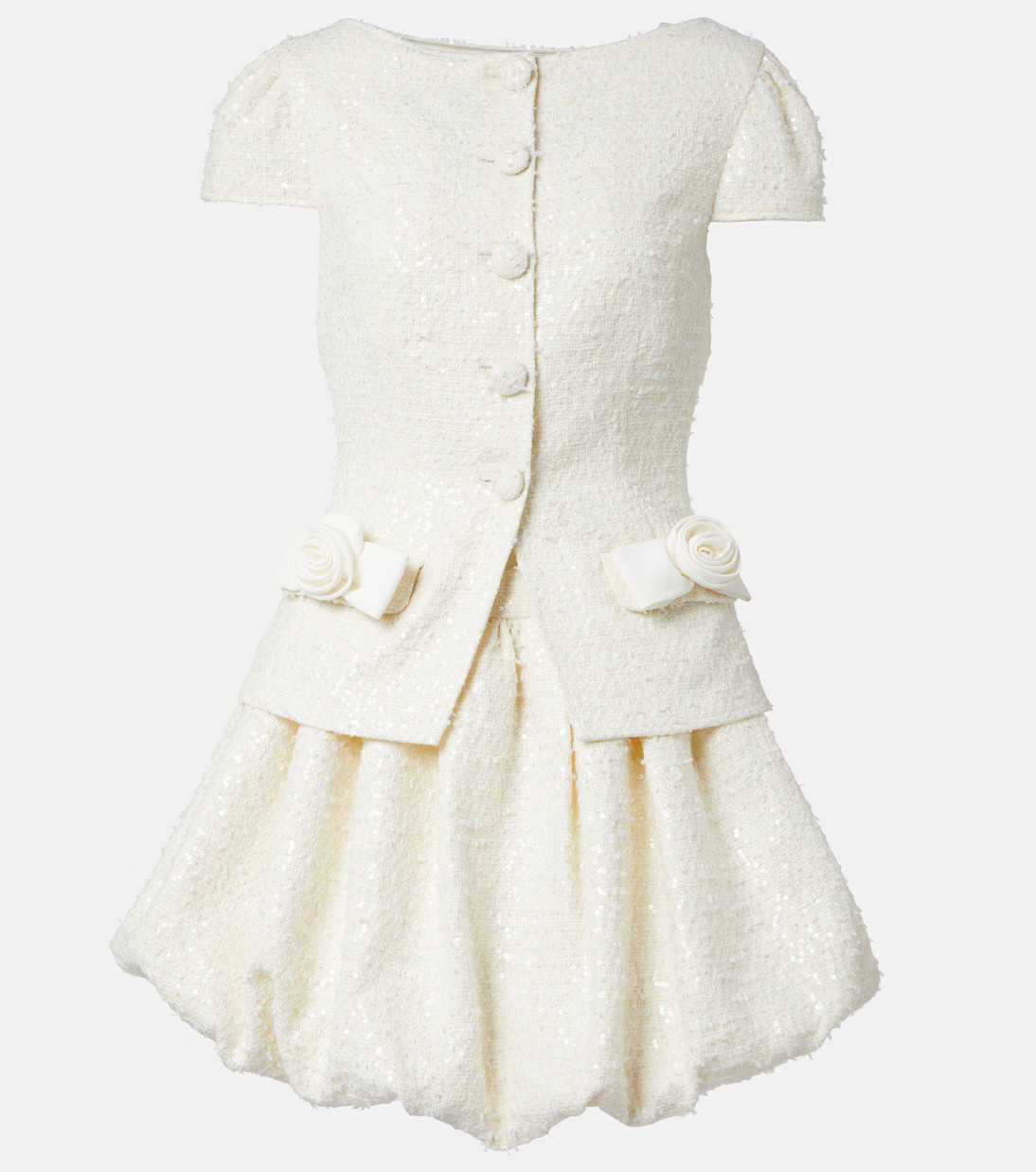 Bow-detail sequined bouclé minidress | Mytheresa (US/CA)