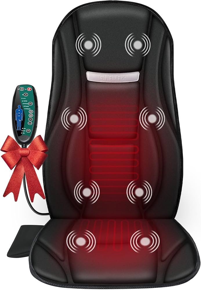 Snailax Vibration Back Massager with Heat, Seat Massager with 8 Vibrating Motors & 5 Modes, Chair... | Amazon (US)