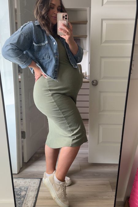 Bump friendly dress for spring from old navy hit it’s not a maternity dress! Jacket is sold out, linking a few similar.

#LTKbump #LTKfindsunder50 #LTKstyletip