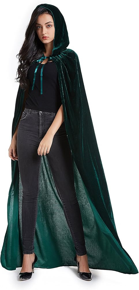 Crizcape Unisex Halloween Costume Cape Hooded Velvet Cloak for Men and Womens Evermore Folclore | Amazon (US)