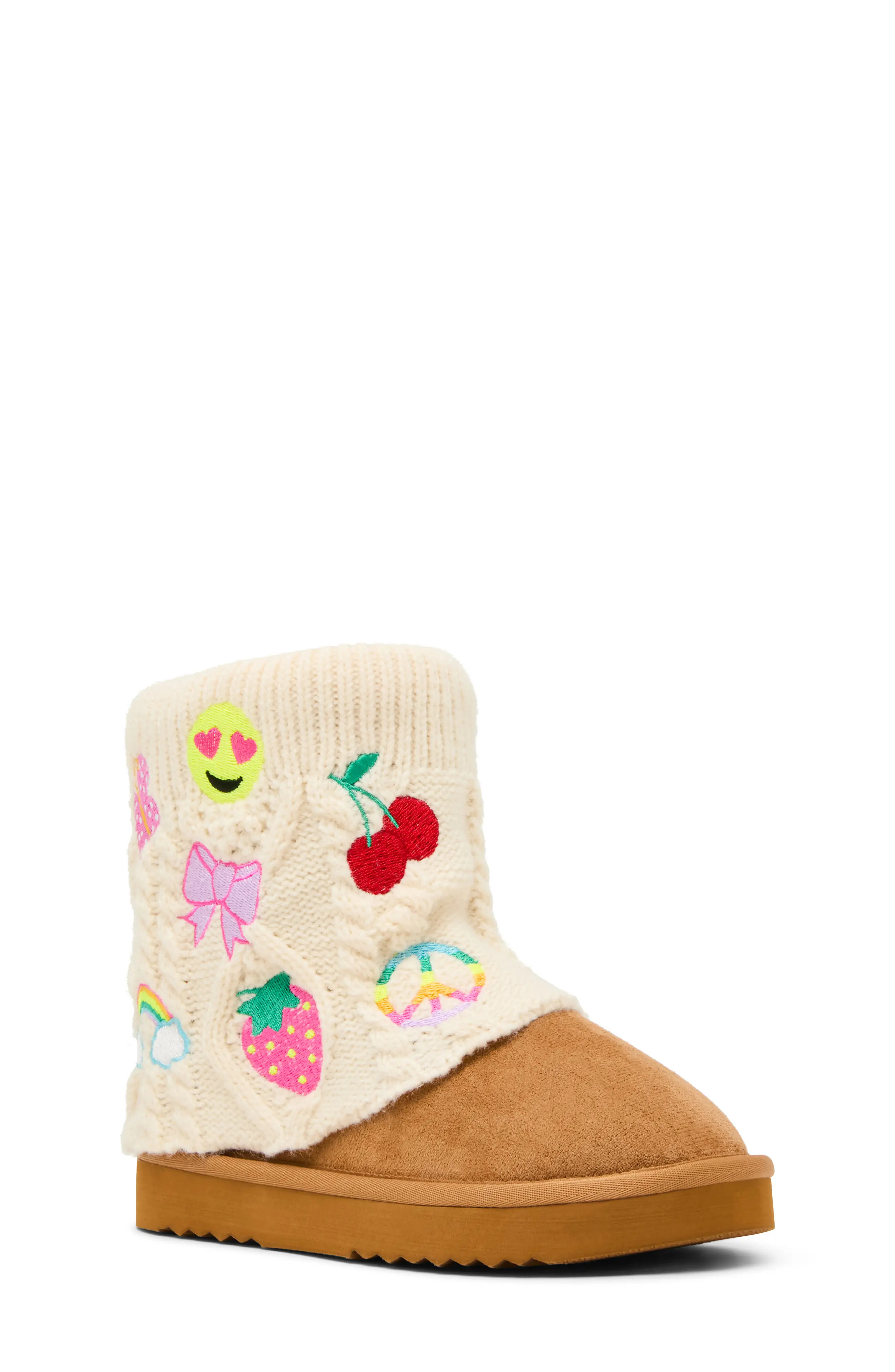 Kids' Cozy Embroidered Knit Boot (Women) | Nordstrom | Nordstrom