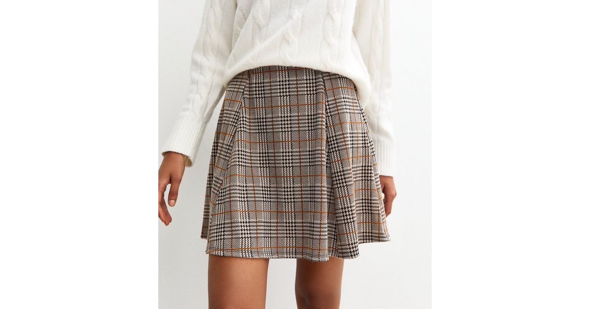 Grey Checked Pleated Mini Skirt | New Look | New Look (UK)