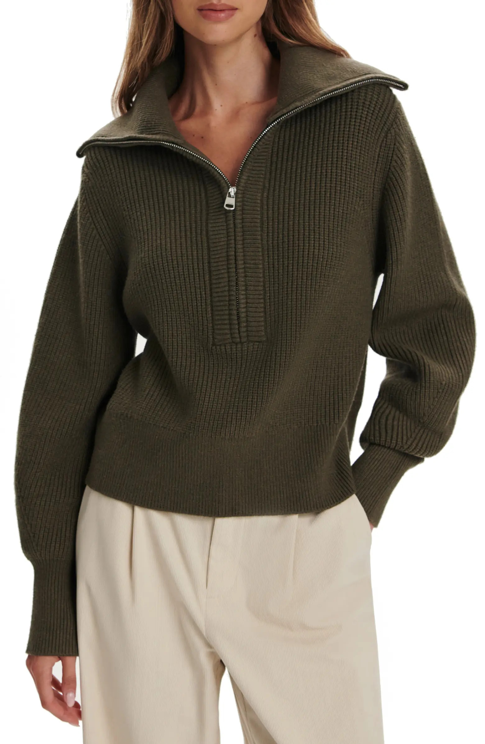 Maura Rib Half Zip Sweater | Nordstrom