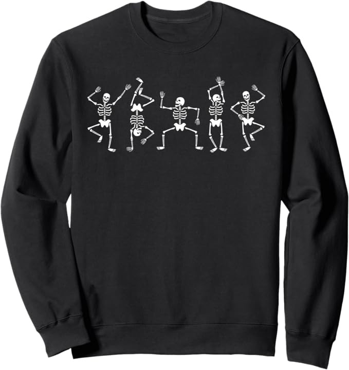 Dancing Skeletons Fun Halloween Pumpkin Spice Witch Graphic Sweatshirt | Amazon (US)