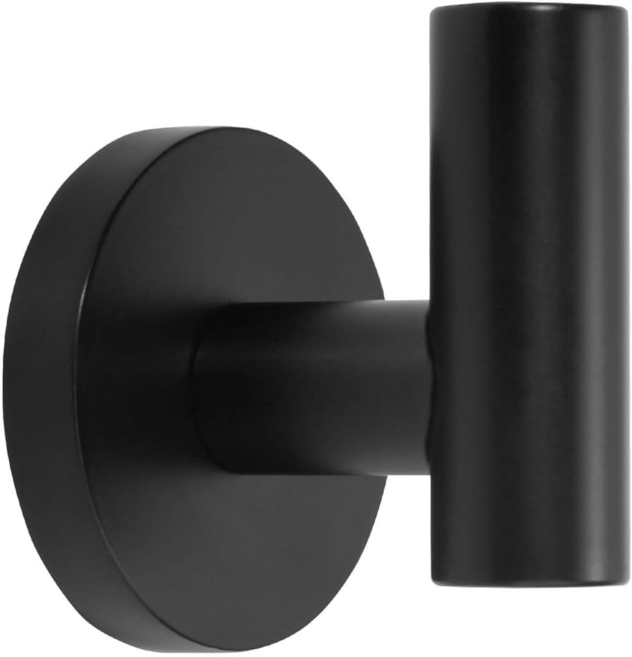 TUNNY 3 Pack Round Bathroom Towel Hooks -Matte Black Robe Hooks Coat Hooks Wall Hooks for Bathroo... | Amazon (US)