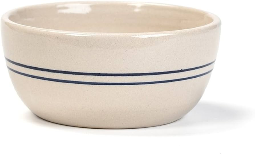 Salad Bowl Handmade Heritage Blue Stripe Stoneware | Amazon (US)