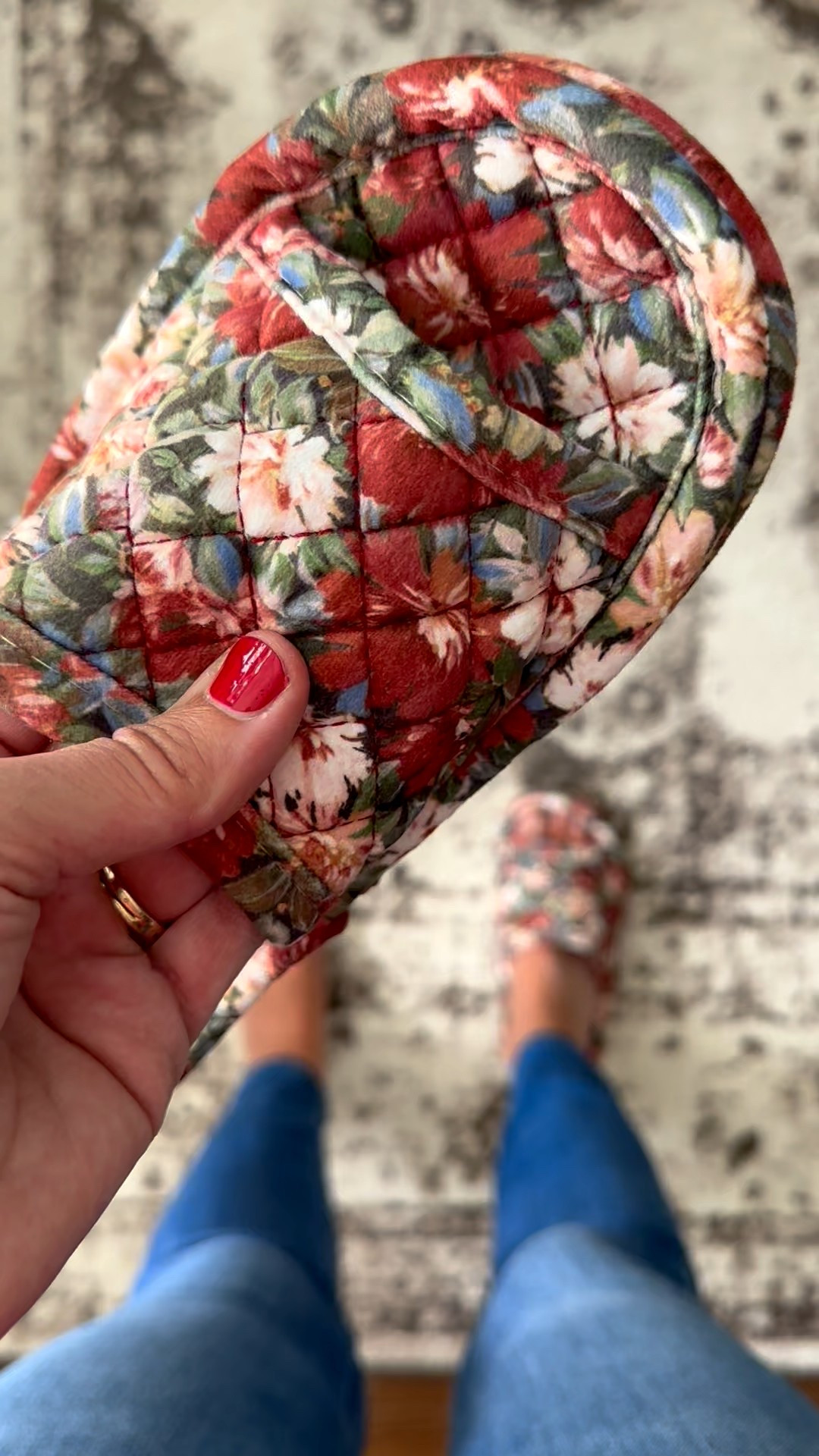 In my grandma slipper era. Love the print and the coziness of these! 

#LTKFindsUnder50 #LTKShoeCrush