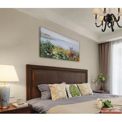 Floral Wall Art Canvas Nature Flower Landscape Seascape Painting Wildflowers Picture, Large Textured Artwork For Living Room Bedroom Bathroom Kitchen | Wayfair North America