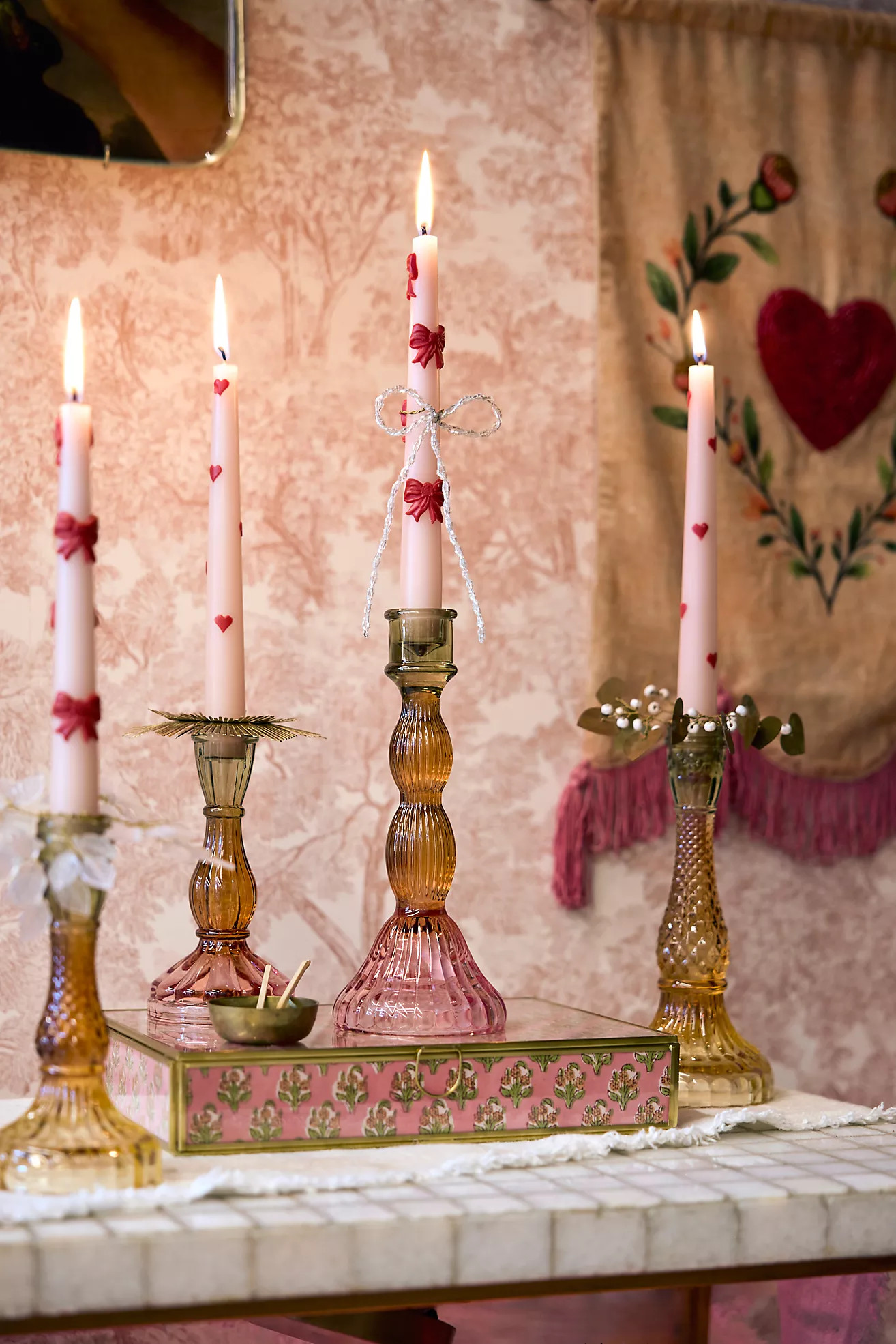 Bow Taper Candles, Set of 2 | Anthropologie (US)