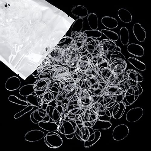 Teenitor Clear Hair Elastics, Clear Elastics Rubber Bands for Hair Ties, 300pcs | Amazon (US)