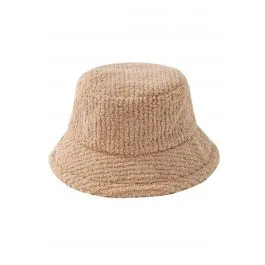Solid Color Fuzzy Bucket Hat in Khaki | Chicwish